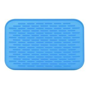 8.5" x 6" Silicone Drain Pad Heat Resistant Non-Slipping - Blue